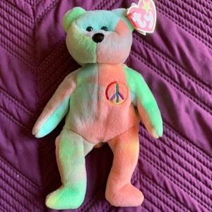 NWT Vintage TY Peace Beanie Baby